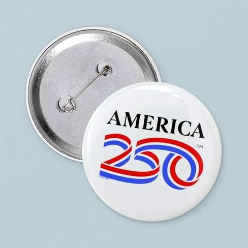 CafePress America250: شعار عمودي أسود 2.25 زر 2.25 بوصة زر دائري بظهر خلفي in Kuwait