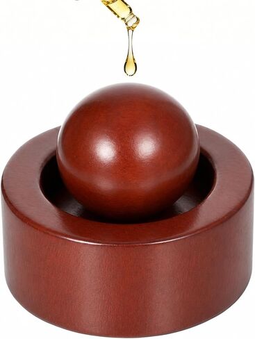 Walnut Wood Passive Essential Oil Diffuser | Natural Walnut Wood, Passive Waterless Design, Compact Round Shape, Cordless and Portable, for Car, Desk, Office, or Travel in Kuwait