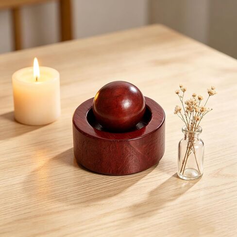 Walnut Wood Passive Essential Oil Diffuser | Natural Walnut Wood, Passive Waterless Design, Compact Round Shape, Cordless and Portable, for Car, Desk, Office, or Travel in Kuwait