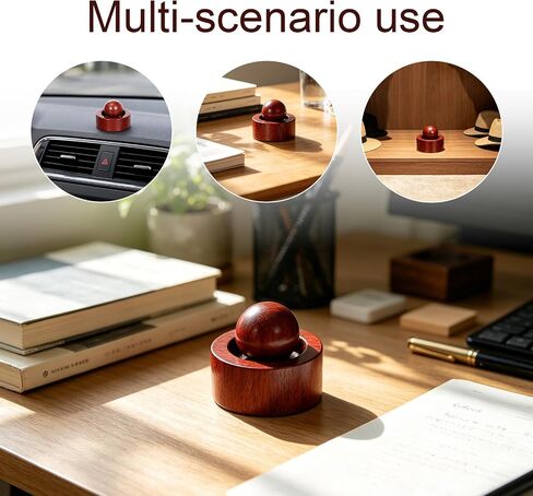 Walnut Wood Passive Essential Oil Diffuser | Natural Walnut Wood, Passive Waterless Design, Compact Round Shape, Cordless and Portable, for Car, Desk, Office, or Travel in Kuwait