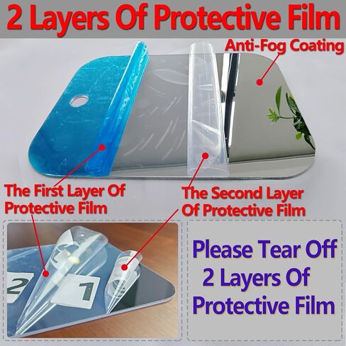 Shower Mirror Fogless for Shaving,(Medium 8.1x6.1 Inch) Anti Fog Shaving Mirror Holder NO-Drilling, No Fog Free Waterproof,Small Wall Mounted Bathroom Accessories Camping Hanging in Saudi Arabia