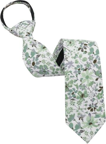 Floral Ties for Men, Pre-tied Adjustable Zipper Mens Tie Cotton Flower Men's Necktie for Wedding Work Leisure in Saudi Arabia