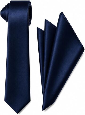 Oliver George 2.75" Men’s Solid Skinny Slim Narrow Casual Necktie Handkerchief Set for Suit Tuxedo Wedding Prom in Saudi Arabia