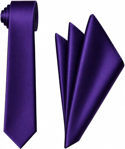 Oliver George 2.75" Men’s Solid Skinny Slim Narrow Casual Necktie Handkerchief Set for Suit Tuxedo Wedding Prom in Saudi Arabia