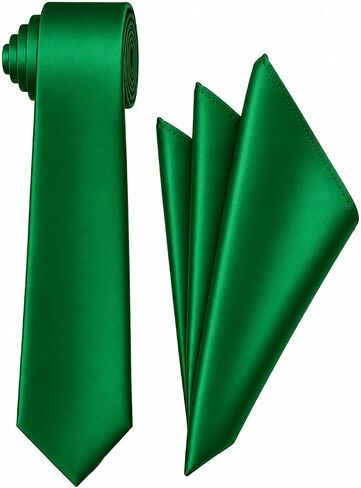 Oliver George 2.75" Men’s Solid Skinny Slim Narrow Casual Necktie Handkerchief Set for Suit Tuxedo Wedding Prom in Saudi Arabia