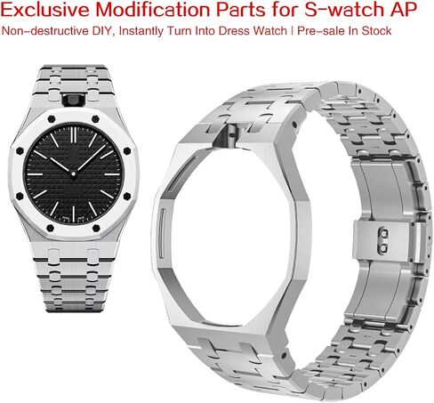 Watch Mod Kit compatible with S-watch X AP Royal Pop Pocket Watch, Stainless Steel, Silver, with Adjustment Tools in Saudi Arabia