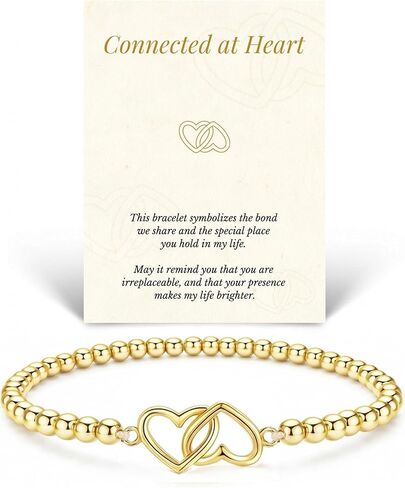 Beaded Bracelets Gifts for Women Trendy 14K Gold Silver Dainty Charm Stretch Bead Bracelet Cute Cross Clover Heart Bow Sunflower Jewerly Gifts for Birthday Friendship Daughter Sister Mom Best Friend in Kuwait