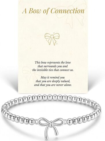 Beaded Bracelets Gifts for Women Trendy 14K Gold Silver Dainty Charm Stretch Bead Bracelet Cute Cross Clover Heart Bow Sunflower Jewerly Gifts for Birthday Friendship Daughter Sister Mom Best Friend in Kuwait