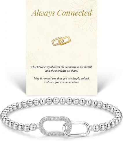 Beaded Bracelets Gifts for Women Trendy 14K Gold Silver Dainty Charm Stretch Bead Bracelet Cute Cross Clover Heart Bow Sunflower Jewerly Gifts for Birthday Friendship Daughter Sister Mom Best Friend in Kuwait