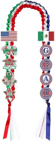 Graduation Leis Class of 2026, Double Braided Strands Graduation Sash Wreath with Pins Gift for Men Women in Kuwait