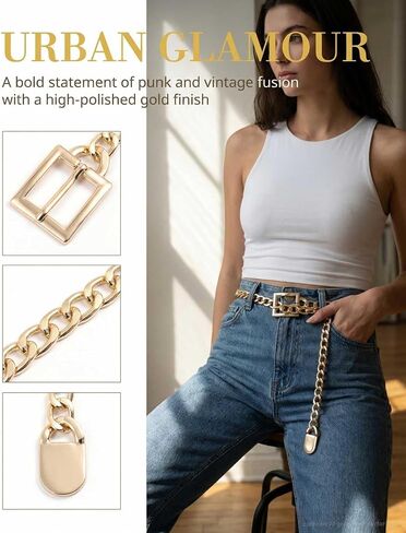 Women's Multilayer Metal Chain Belt Stylish Waist Chain for Dresses & Outfits in Kuwait