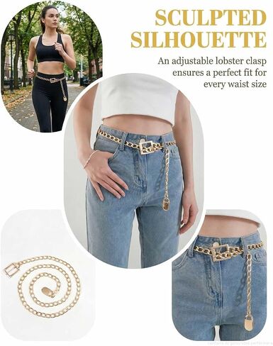 Women's Multilayer Metal Chain Belt Stylish Waist Chain for Dresses & Outfits in Kuwait