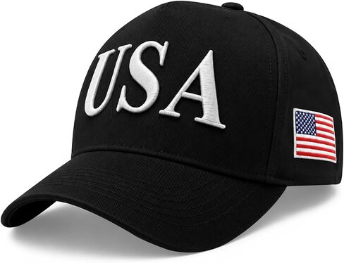 USA Hats for Men Women, American Flag Patriotic Baseball Cap, Adjustable 3D Embroidered Snapback Truck Dad Hat in Saudi Arabia