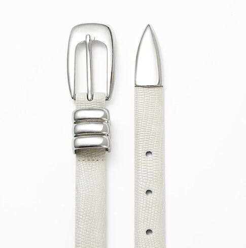 RISANTRY White Thin Belt for Women Trendy Silver Buckle Versatile Skinny Belts for Casual & Formal Wear in Saudi Arabia