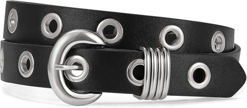 XZQTIVE Women's Skinny Leather Belt for Jeans Pants Fashion Thin Waist Belt with Gold or Silver Buckle in Kuwait