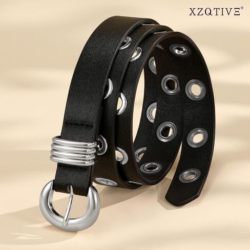 XZQTIVE Women's Skinny Leather Belt for Jeans Pants Fashion Thin Waist Belt with Gold or Silver Buckle in Kuwait