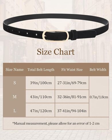 AWAYTR 3 Pack Skinny Belts for Women, Adjustable Thin Faux Suede Waist Belt with Gold Buckle for Dresses Jeans & Trousers in Kuwait