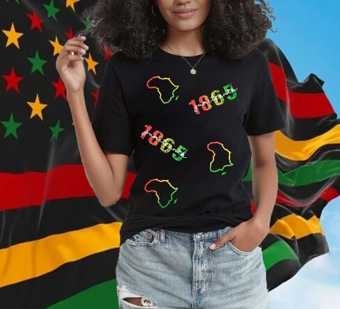 UNIQUEONE Juneteenth Shirts Women Black History Tshirt: 1865 Juneteenth Shirt African American Freedom Colorful Tee in Kuwait