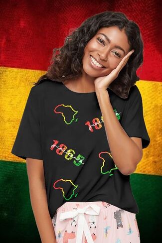 UNIQUEONE Juneteenth Shirts Women Black History Tshirt: 1865 Juneteenth Shirt African American Freedom Colorful Tee in Kuwait