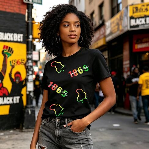 UNIQUEONE Juneteenth Shirts Women Black History Tshirt: 1865 Juneteenth Shirt African American Freedom Colorful Tee in Kuwait