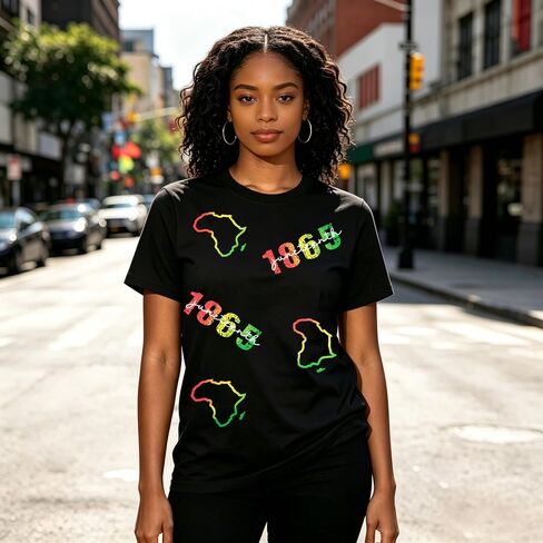 UNIQUEONE Juneteenth Shirts Women Black History Tshirt: 1865 Juneteenth Shirt African American Freedom Colorful Tee in Kuwait