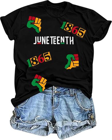 UNIQUEONE Juneteenth Shirts Women Black History Tshirt: 1865 Juneteenth Shirt African American Freedom Colorful Tee in Kuwait