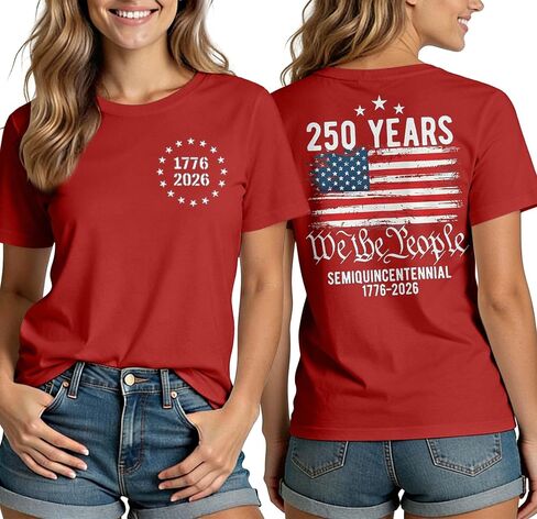 250 Anniversary USA Shirt Women 4th of July T-Shirts Patriotic Shirts 250 Years American Flag Graphic Tee Tops in Kuwait