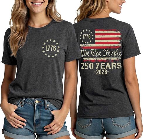 250 Anniversary USA Shirt Women 4th of July T-Shirts Patriotic Shirts 250 Years American Flag Graphic Tee Tops in Saudi Arabia