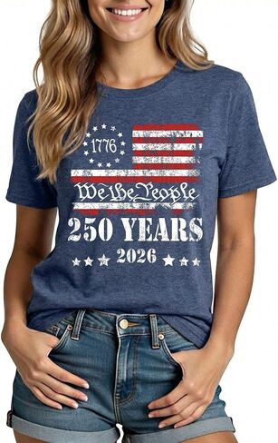 250 Anniversary USA Shirt Women 4th of July T-Shirts Patriotic Shirts 250 Years American Flag Graphic Tee Tops in Kuwait