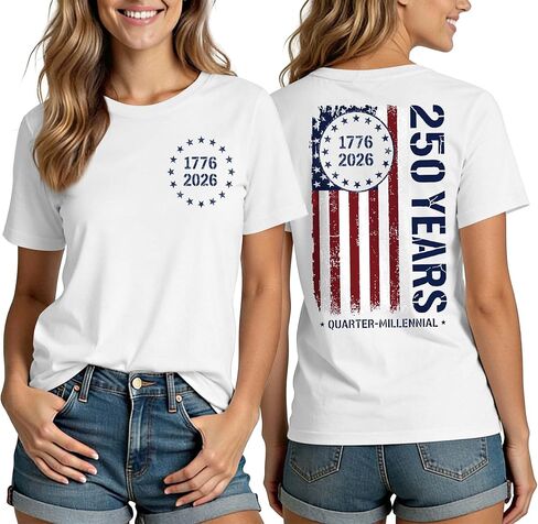 250 Anniversary USA Shirt Women 4th of July T-Shirts Patriotic Shirts 250 Years American Flag Graphic Tee Tops in Kuwait