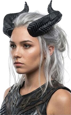 Succubus Devil Horns Headband — Lightweight Gothic Cosplay Accessory with Invisible Elastic for Halloween Costume in Saudi Arabia