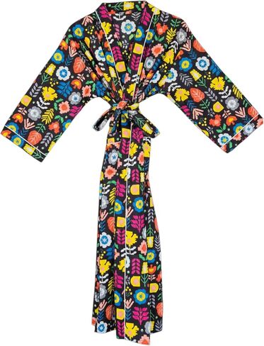 Hand block print Cotton Robe bikni coverup For Womens Bathrobe Dressing Gown Long Sleepwear Free Size Kimono in Saudi Arabia
