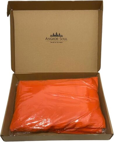 Leang (លៀង) – Theravada Monk Robe Set, Saffron Orange – Pre-Folded Tricivara Bundle (Lower/Upper/Outer Robe) – Cultural Apparel, Decorative/Offering Use in Saudi Arabia