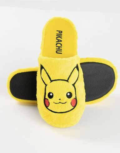 Pokemon Pikachu Adults Slippers | Unisex Pikachu Character Graphic Indoor Mules for Adults in Yellow | Pocket Monster Fur in Kuwait