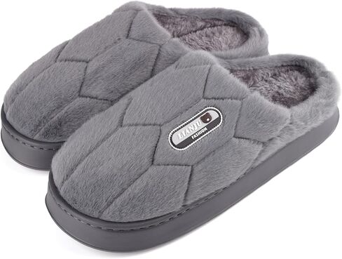 Plus Size House Slippers for Men Warm Plush Wide Width Fuzzy Slippers Soft Memory Foam Large Size Bedroom Slipper Indoor Outdoor Shoes Size 7-16 in Saudi Arabia
