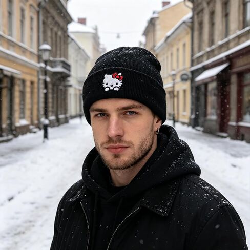 Cute Anime Beanie Hats, Cartoon Funny Winter Knit Hat Gifts for Men Women in Saudi Arabia
