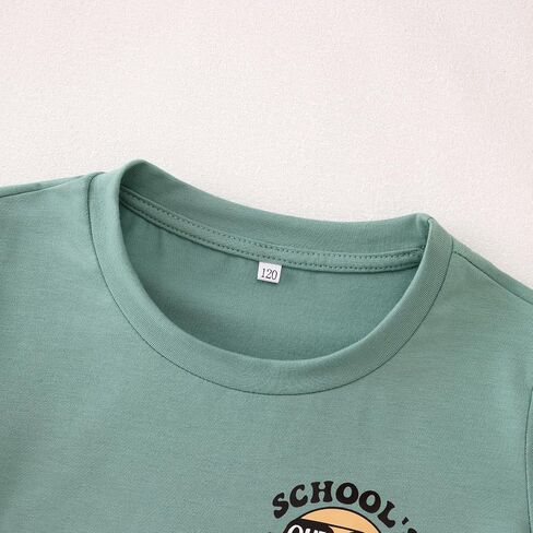 Ritatte Boys Schools Out for Summer Shirts Kids Last Day of School Summer Break T-Shirt Funny Smiley Face Graphic Tee Top in Kuwait