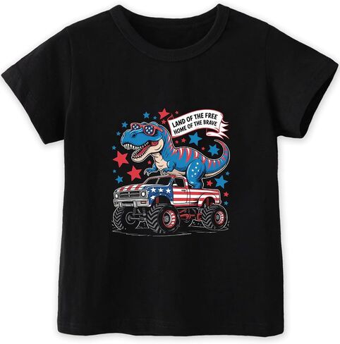 Habudda Boys 4th of July Shirt, Girls Kids Toddler 250th USA Shirts, Red White and Blue American Flag Patriotic Tee 2T-8T in Kuwait