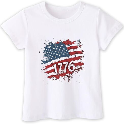 Habudda Boys 4th of July Shirt, Girls Kids Toddler 250th USA Shirts, Red White and Blue American Flag Patriotic Tee 2T-8T in Saudi Arabia