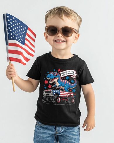 Habudda Boys 4th of July Shirt, Girls Kids Toddler 250th USA Shirts, Red White and Blue American Flag Patriotic Tee 2T-8T in Kuwait