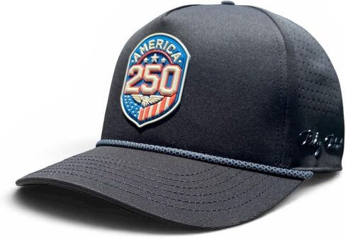 Pesky Patriot America 250 Rope Patch Hat, USA Rubber Patch Performance Snapback Cap Black in Saudi Arabia