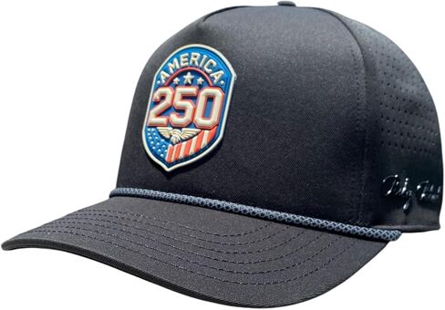Pesky Patriot America 250 Rope Patch Hat, USA Rubber Patch Performance Snapback Cap Black in Saudi Arabia
