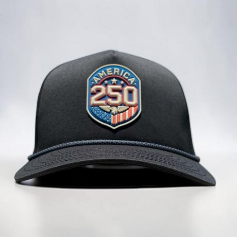 Pesky Patriot America 250 Rope Patch Hat, USA Rubber Patch Performance Snapback Cap Black in Saudi Arabia