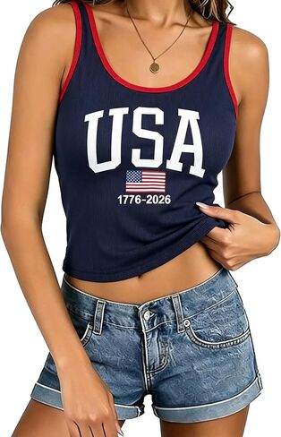 Soccer Cup Graphic Tank Top Brazil USA Flag Sleeveless Jersey Casual Sport 2026 Game Day Tops for Fans in Kuwait