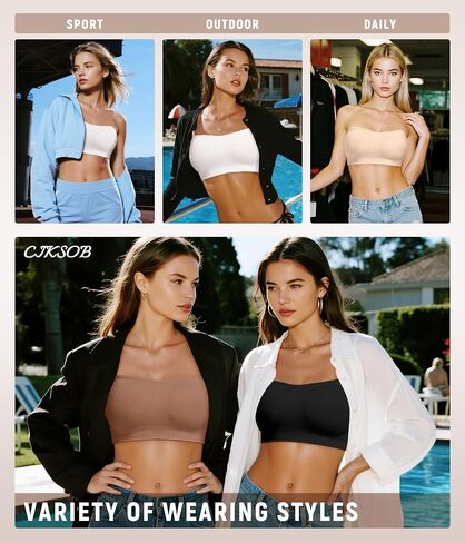 Strapless Bras for Women Padded Bandeau Bra Non-Slip Wireless Push Up Invisible Silicone Tube Top Bralette in Saudi Arabia