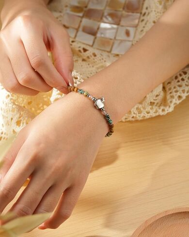 Teacher Appreciation Gifts for Women Natural Stone Apple Bracelets Birthday Teacher's Day Gifts for Teachers from Student in Kuwait