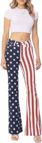 Judy Blue High Waist American Flag Print Flare in Kuwait