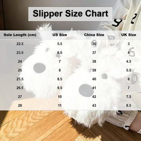 شباشب الكلاب من Fuzzy Westie Puppy للنساء، نعل سميك صديق للبشرة، فرو منفوش، موضة كاجوال للكلية، عصرية للاستخدام الداخلي والخارجي، مريحة ولطيفة Kawaii Y2k مريحة in Kuwait