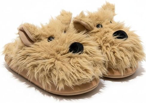 Fuzzy Westie Puppy Dog Slippers for Women Skin-Friendly Thick Sole Fluffy Fur Fashion Casual College Trendy Indoor Outdoor Comfortable Cute Kawaii Y2k Cozy in Saudi Arabia