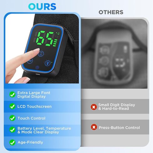 BestYiJo Cordless Heated Shoulder Wrap with Massager, Shoulder Heating Pad, 7 Temperature Control, 3 Temperature Adjustment, and 3 Vibration Adjustment for man or Woman in Saudi Arabia